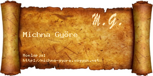 Michna Györe névjegykártya